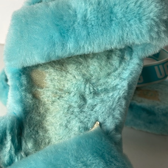 UGG Fluff Yeah Blue Plush Slippers - Picture 5 of 8